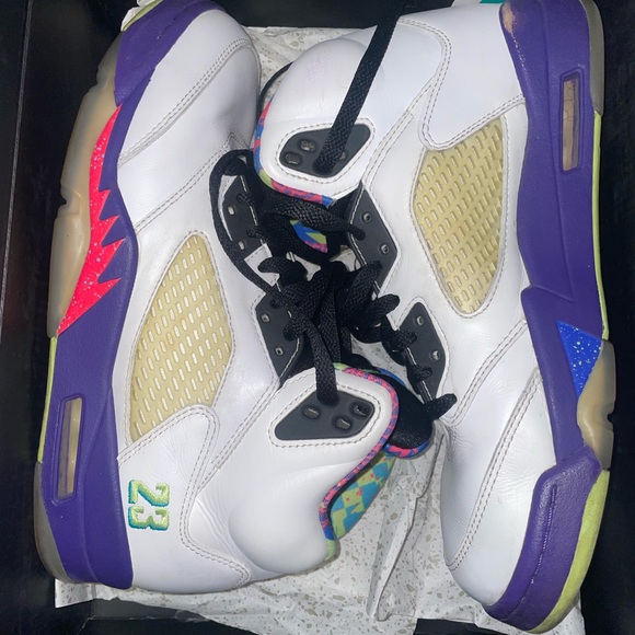 Jordan Air Retro Sneakers in White and Purple - Picture 1 of 2